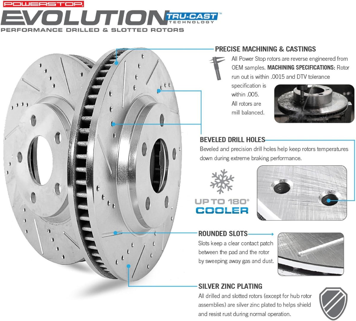 Front and Rear Carbon Fiber Brake Pads with Drilled & Slotted Brake Rotors Kit Z689237