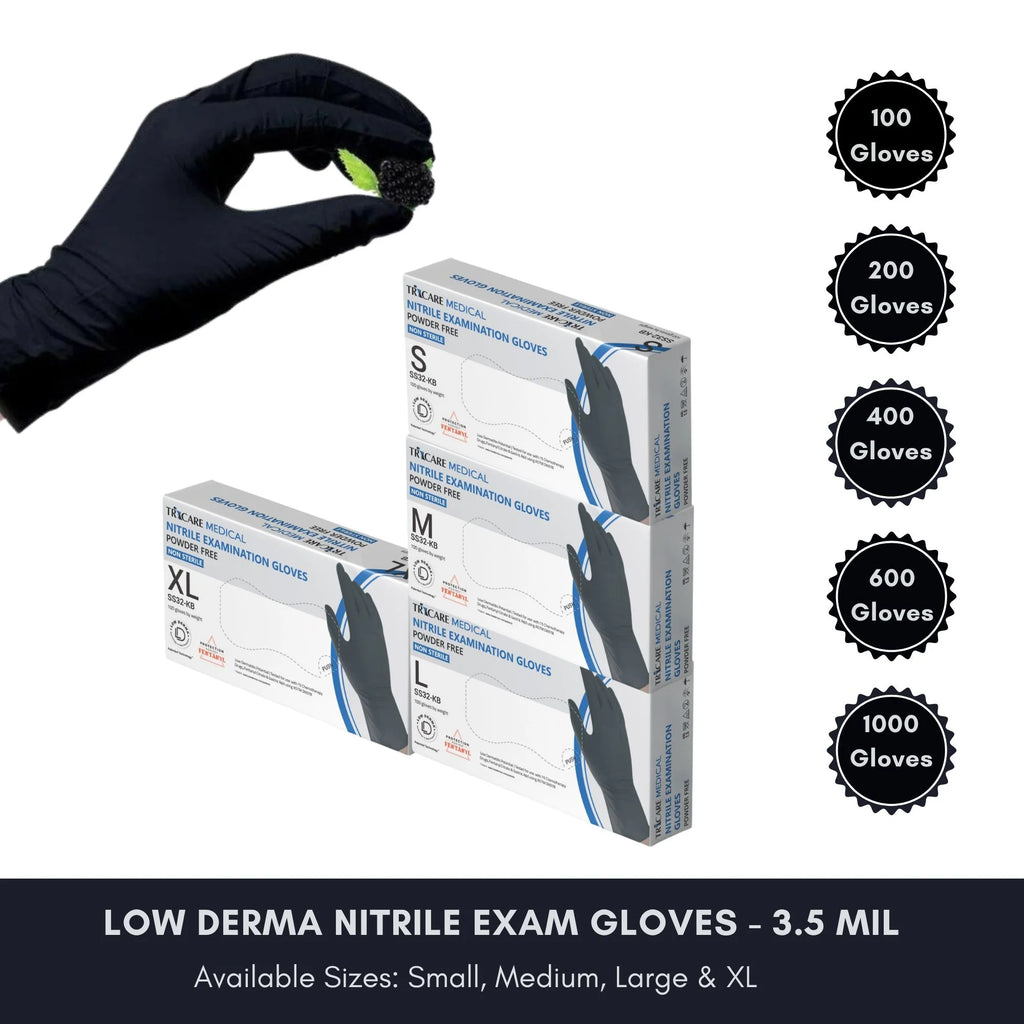 Medium Berry Black Nitrile Exam Gloves, Case of 1000 G754272