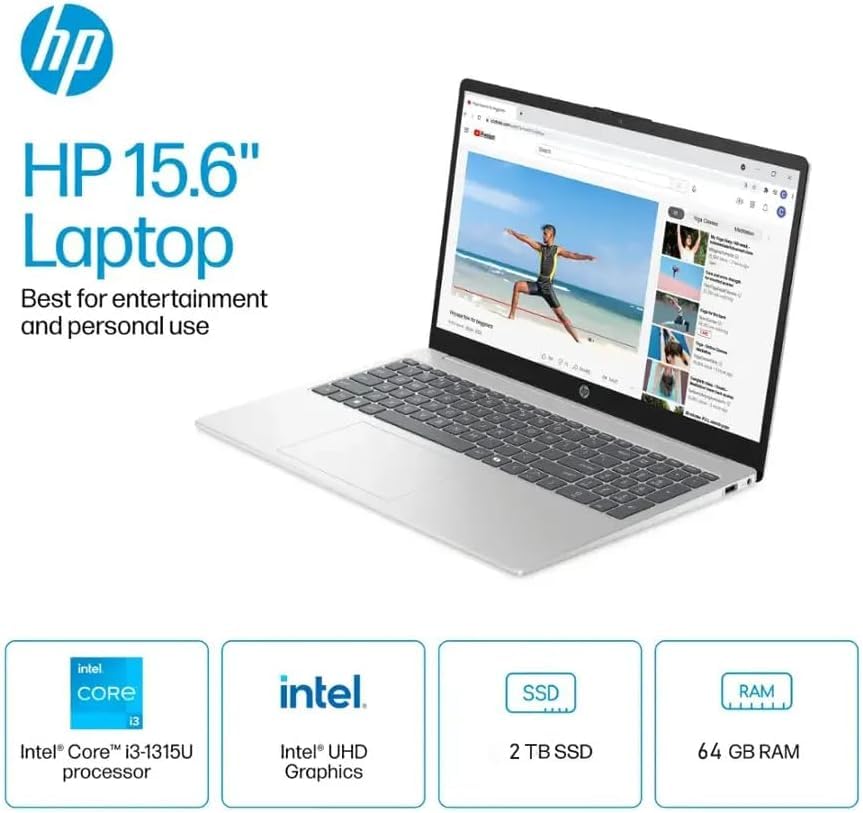 15.6" Touchscreen Business Laptop Computer Intel 13th Core i3-1315U Intel UHD Graphics Anti-Glare Windows 11 Pro 16 GB RAM 512GB SSD H6286