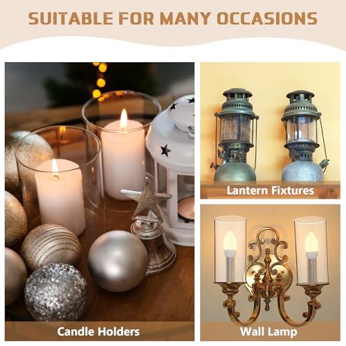 2.5 x 8 Inch Clear Glass Cylinder Candle Holder with Unscented Pillar Candles C311