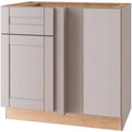 Medium Veiled Gray Thermofoil Plywood Shaker Base Kitchen Cabinet 36 in. W x 24 in. D S770