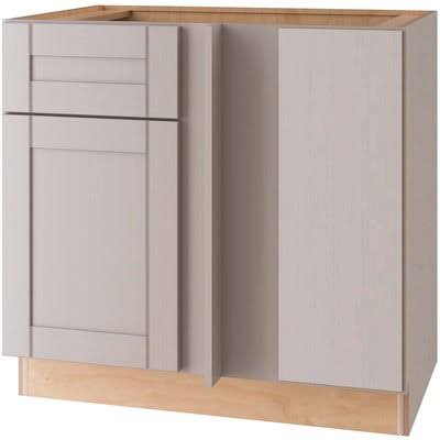 Medium Veiled Gray Thermofoil Plywood Shaker Base Kitchen Cabinet 36 in. W x 24 in. D S770