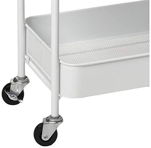 White 3-Tier Rolling Metal Utility Cart N906