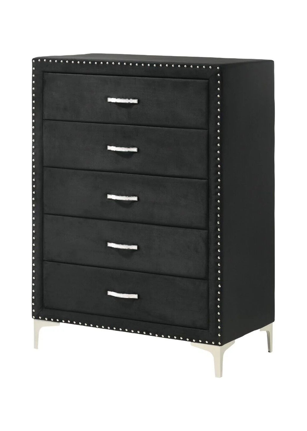 Black Velvet 6pc King Size Bedroom Set B5574