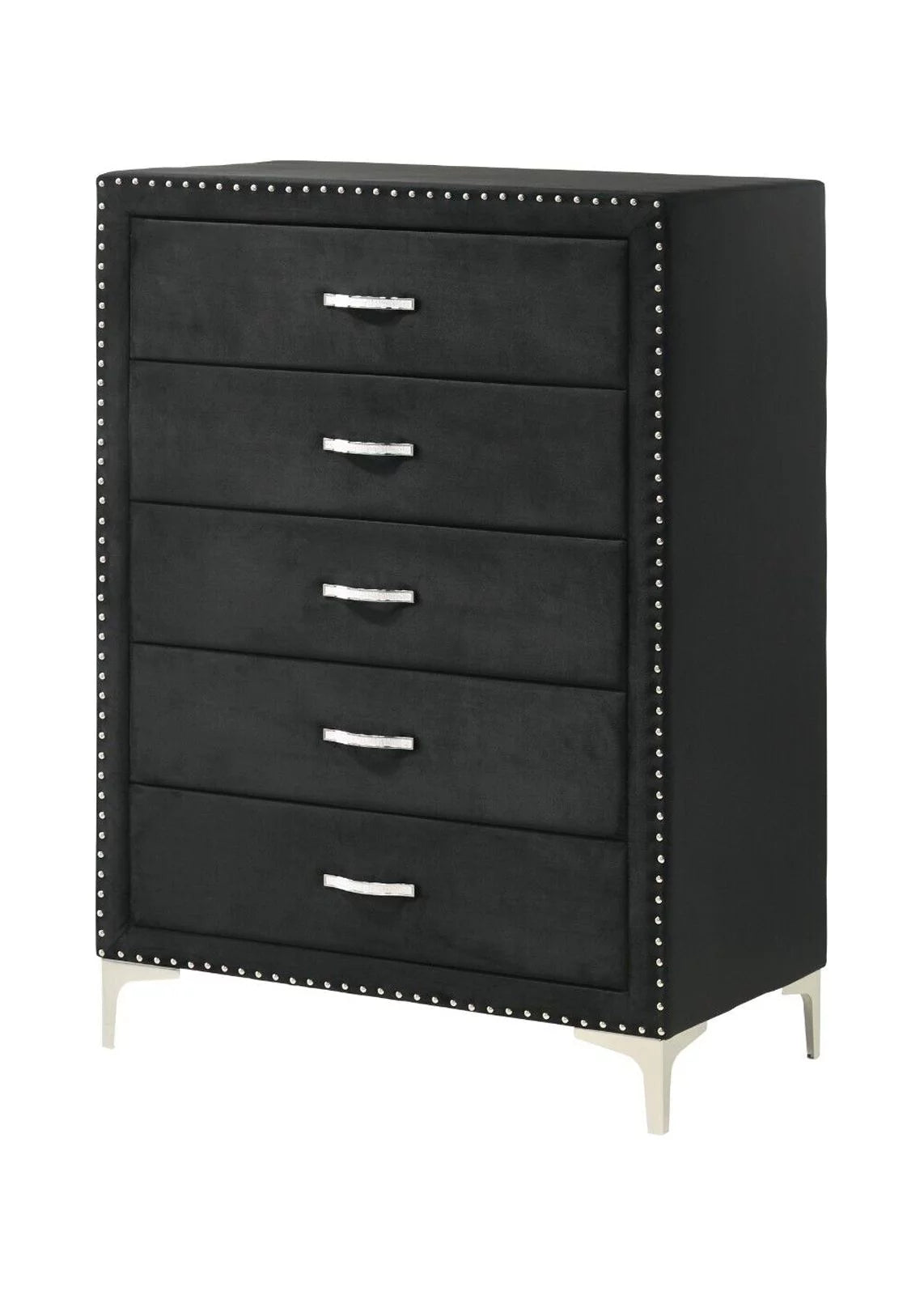 Black Velvet 6pc King Size Bedroom Set B5574