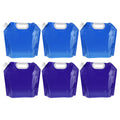 6 Pack Blue & Light Blue Collapsible Water Container Jug W624