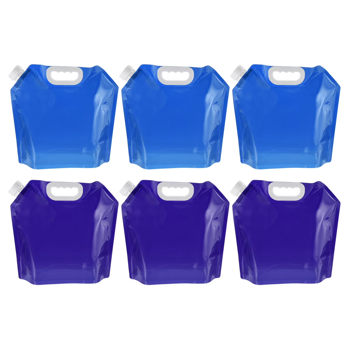 6 Pack Blue & Light Blue Collapsible Water Container Jug W624