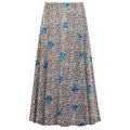 Cheetah Hydrangea Print A-Line Maxi Skirt D300