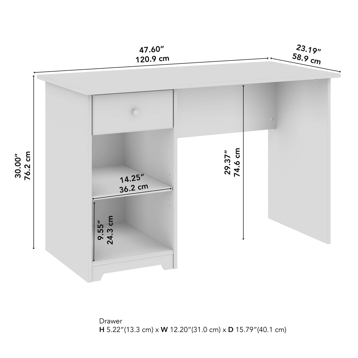 48W Computer Desk with Storage H69238