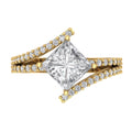 14k Yellow Gold Solitaire Ring with Accents U3803