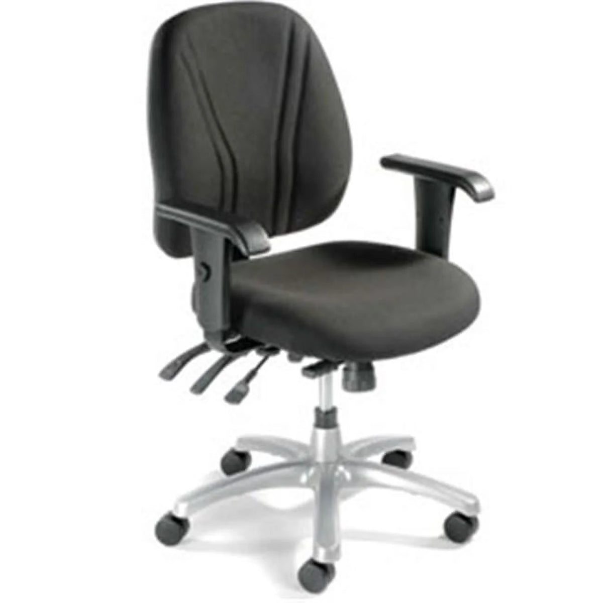 Black Fabric Office Chair with Arms F5180