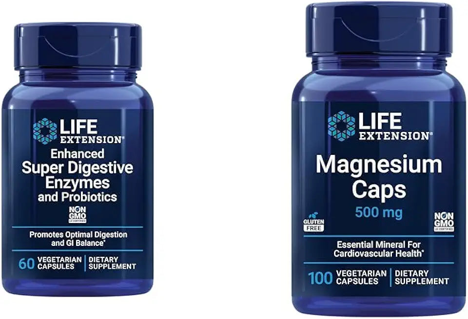 60 Vegetarian Capsules Digestive Enzymes & Probiotics and 100 Magnesium Capsules T268889