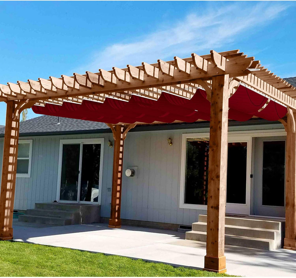 4'Wx16'L Light Grey Retractable Shade Sail Canopy D32560