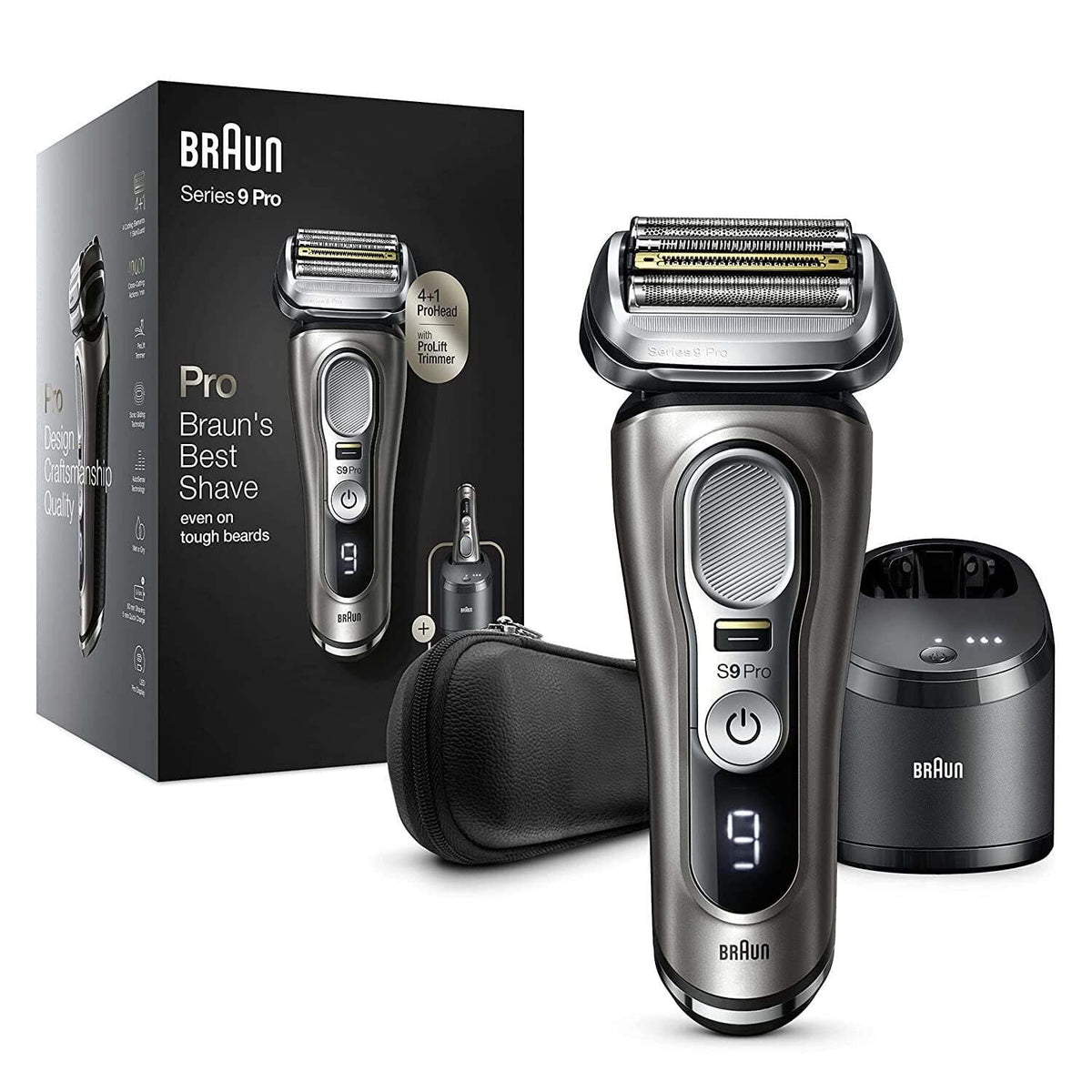 Rechargeable Wet Dry Electric Shaver with Clean Station Y18734