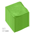 Green Microfiber Cleaning Cloth Set of 144, 12 x 12 Inches L365378