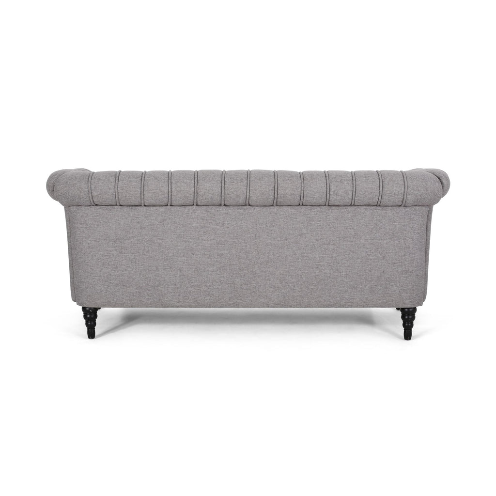 Grey Fabric Tufted 3 Seater Sofa H8243