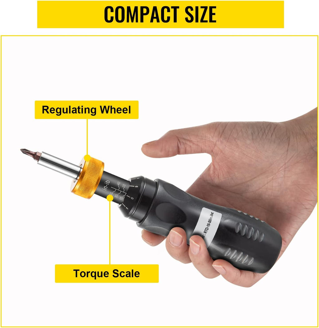 1/4" Drive Torque Screwdriver, 10-50 in/lbs, Pack of 2 C99705