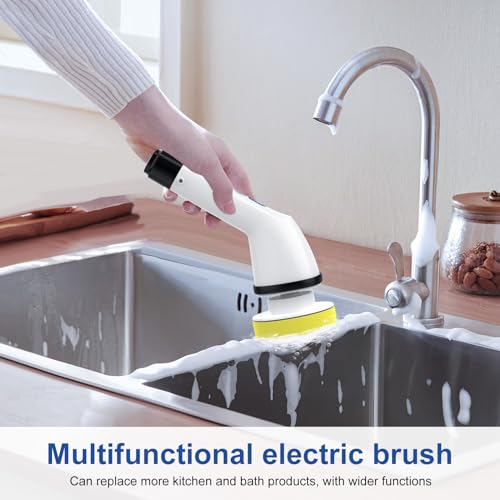 Cordless Electric Spin Scrubber with 6 Replaceable Heads Y976