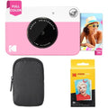 Full-Color Instant Print Camera Starter Bundle with Carrying Case and 20pk Photo Paper Y8176