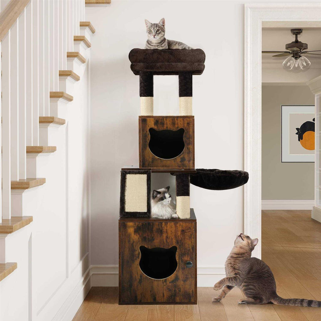 Modern Cat Tree with Litter Box Enclosure Z6757
