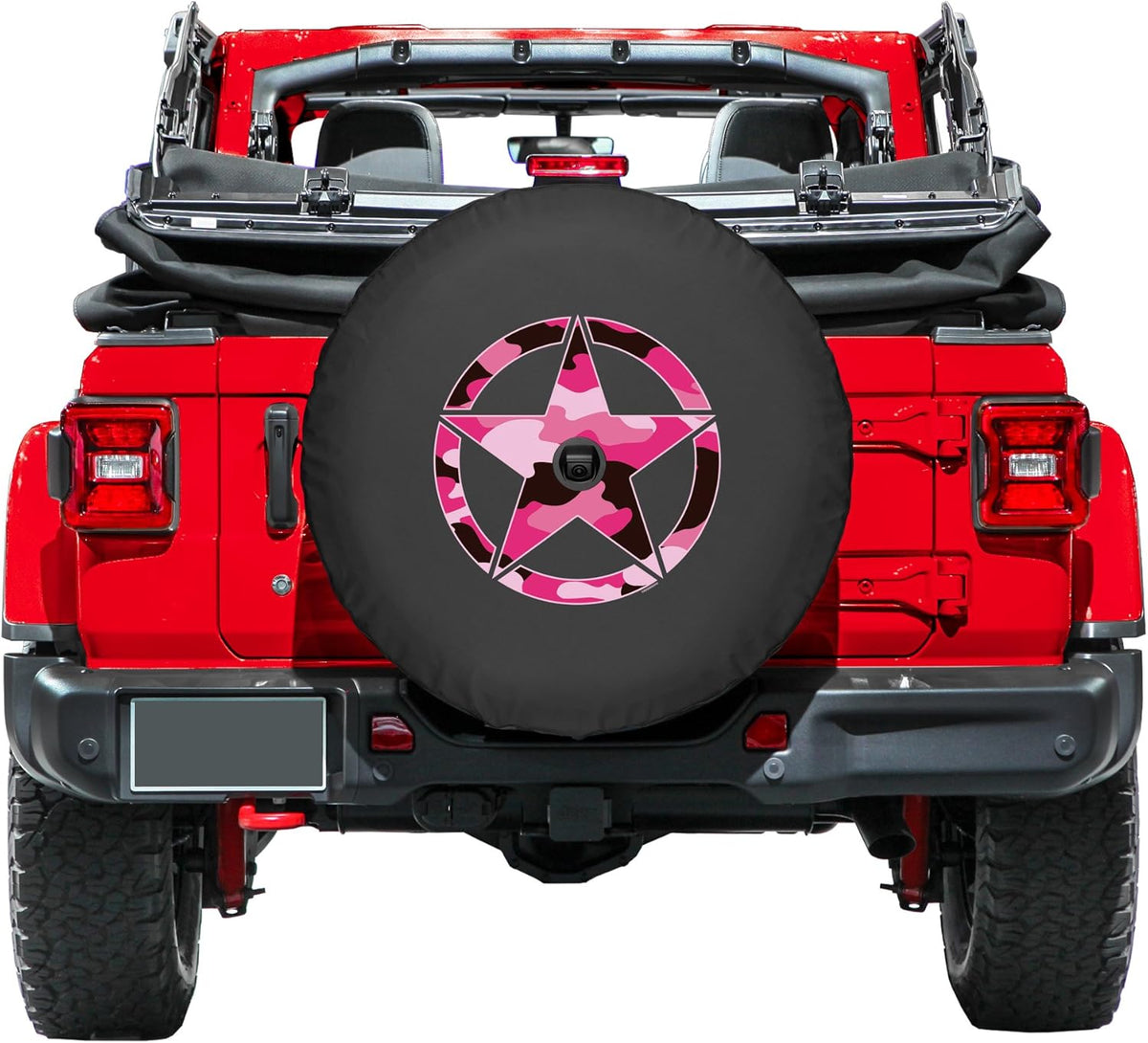 Camo Star Pink Print 32 Soft JL Tire Cover for Jeep Wrangler JL with Back-up Camera O230
