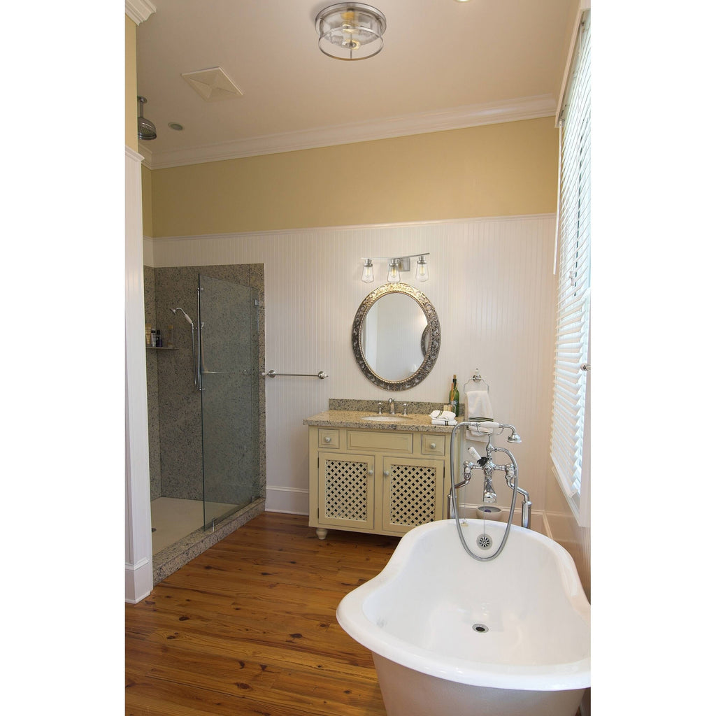 Silver Steel Flush Mount W10477