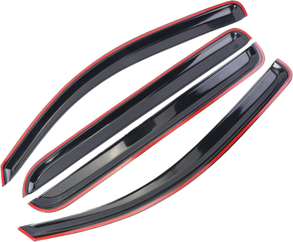 4PCS Window Visors Rain Guards for Silverado Sierra 1500 Crew Cab R9241