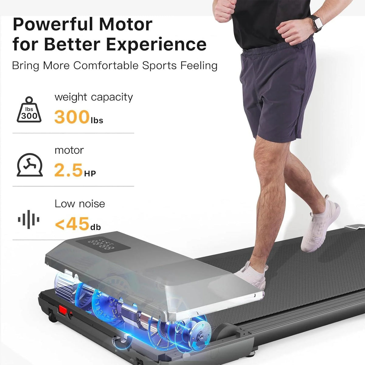 2 in 1 Under Desk Treadmill with Remote Control T427507