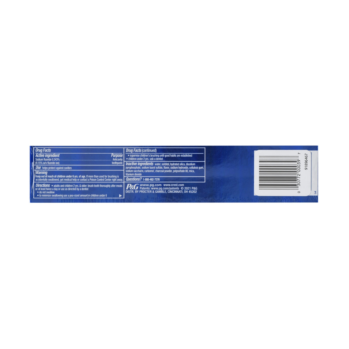 Charcoal Toothpaste, 3.8 oz, 3 Count L13284