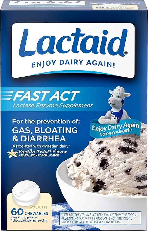 Lactase Enzyme Chewables Vanilla Twist 60 Packs A851983