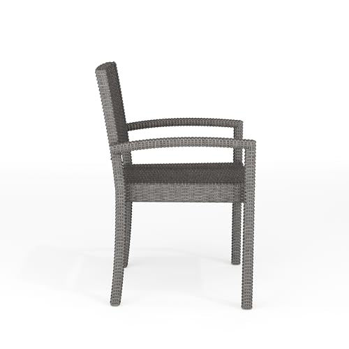 Brown Set of 2 Stackable Patio Armchairs Y15290