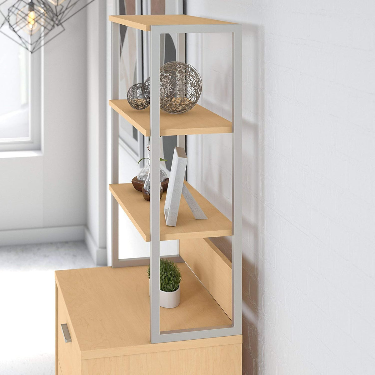 Natural Maple Bookcase Hutch N97911