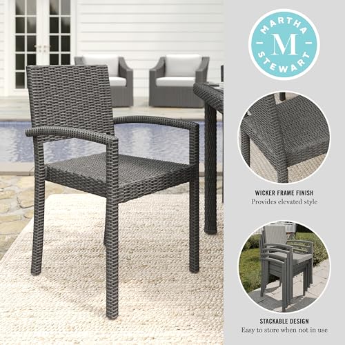 Brown Set of 2 Stackable Patio Armchairs Y15290