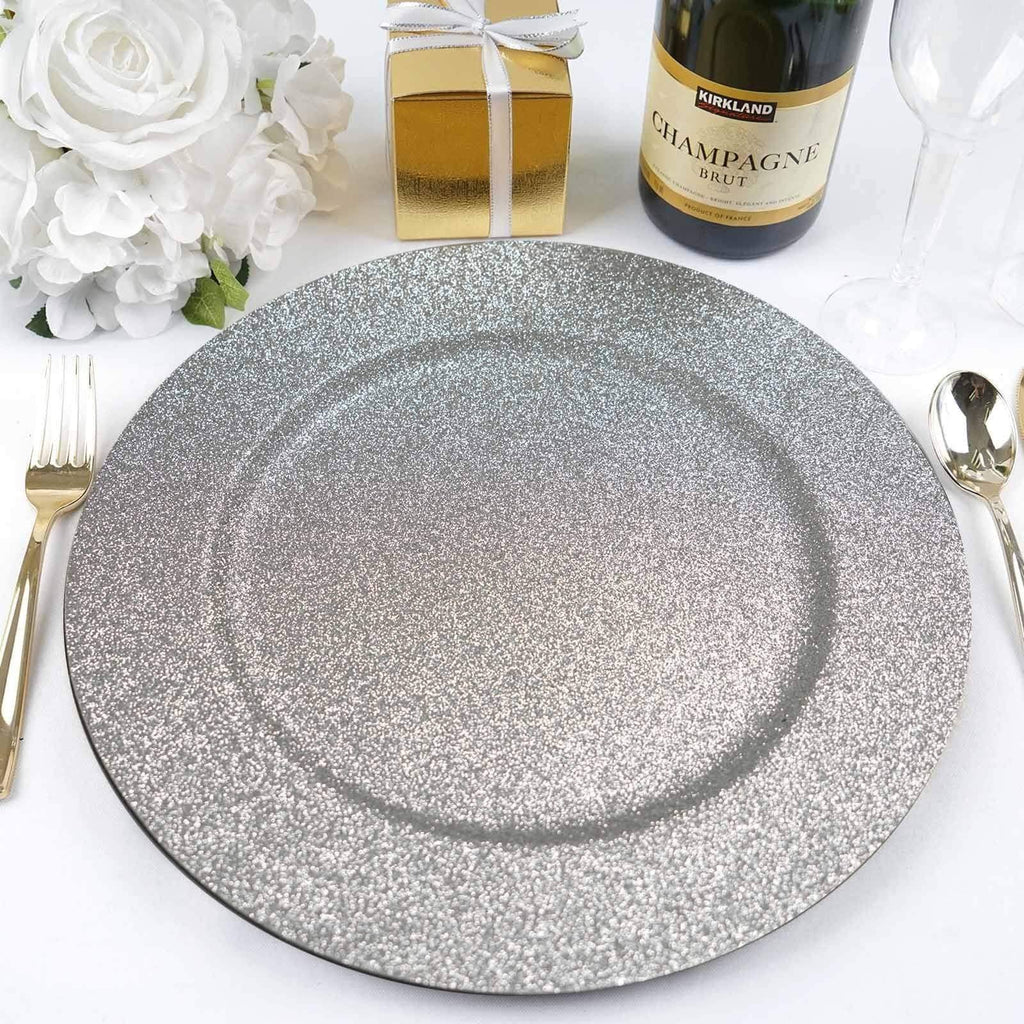 24 Pcs Silver Round Charger Plates M779