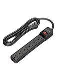 6-Outlet Surge Protector Power Strip with 10ft Extension Cord, Black S821