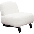 White Faux Sheepskin Padded Armless Chair G2245