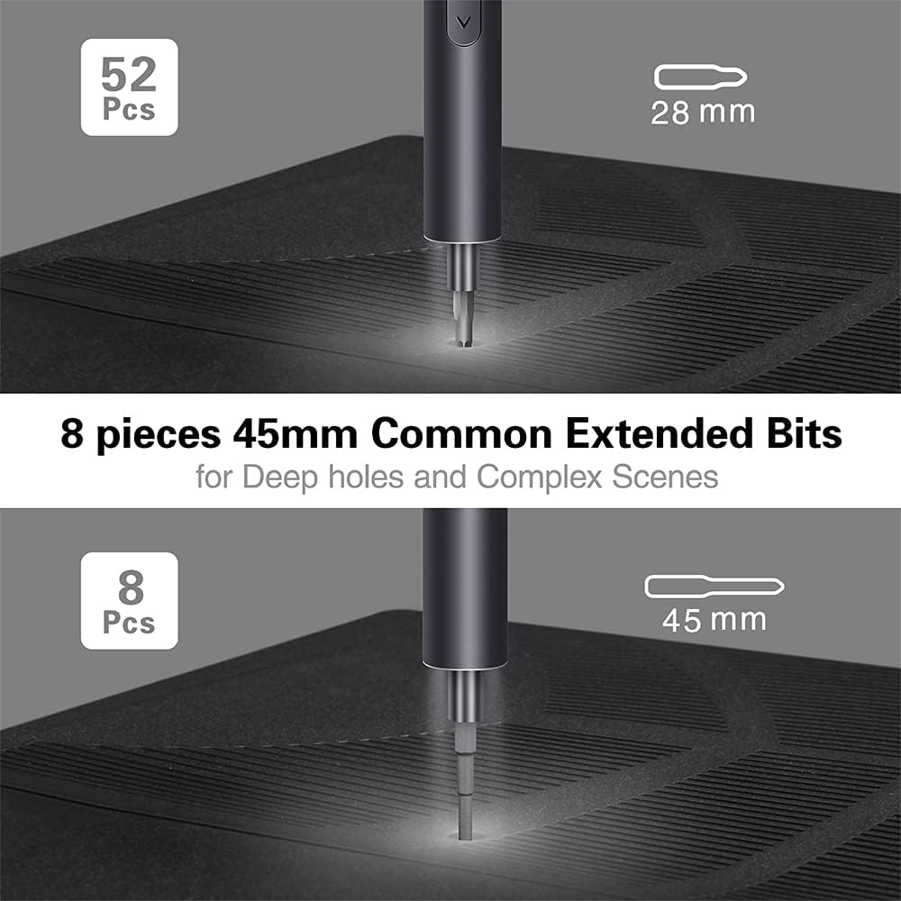 Mini Electric Screwdriver with 60 Magnetic Precision Bits, 3.7V Rechargeable T8449
