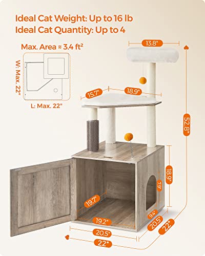 Cat Tree with Litter Box Enclosure Q774