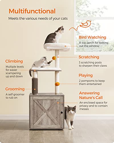 Cat Tree with Litter Box Enclosure Q774