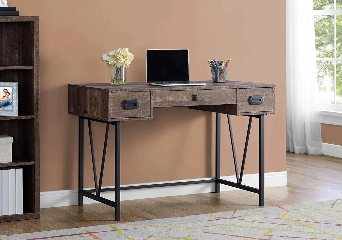 Laptop Table with Drawers Metal Legs Computer Desk L9921