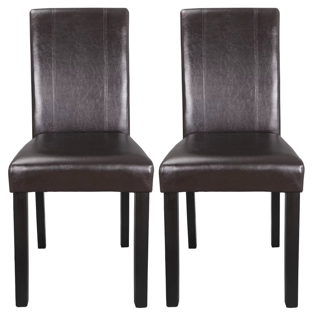 2 Pack Brown Leather Dining Chair C98055