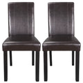 2 Pack Brown Leather Dining Chair C98055