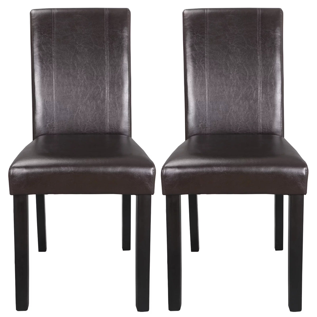 2 Pack Brown Leather Dining Chair C98055