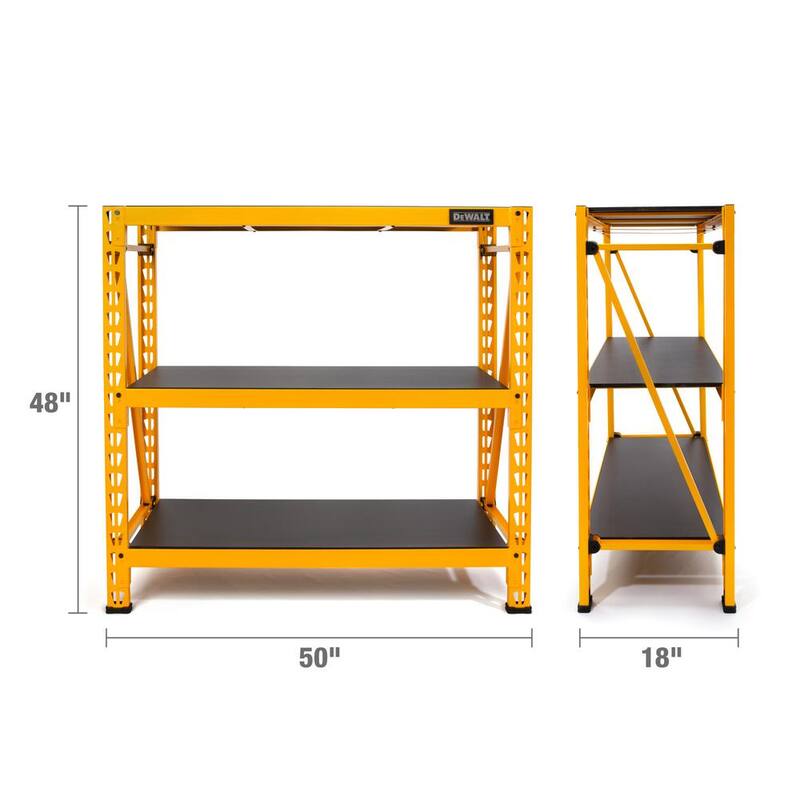 Yellow 3-Tier Steel Storage Shelving Unit S24401