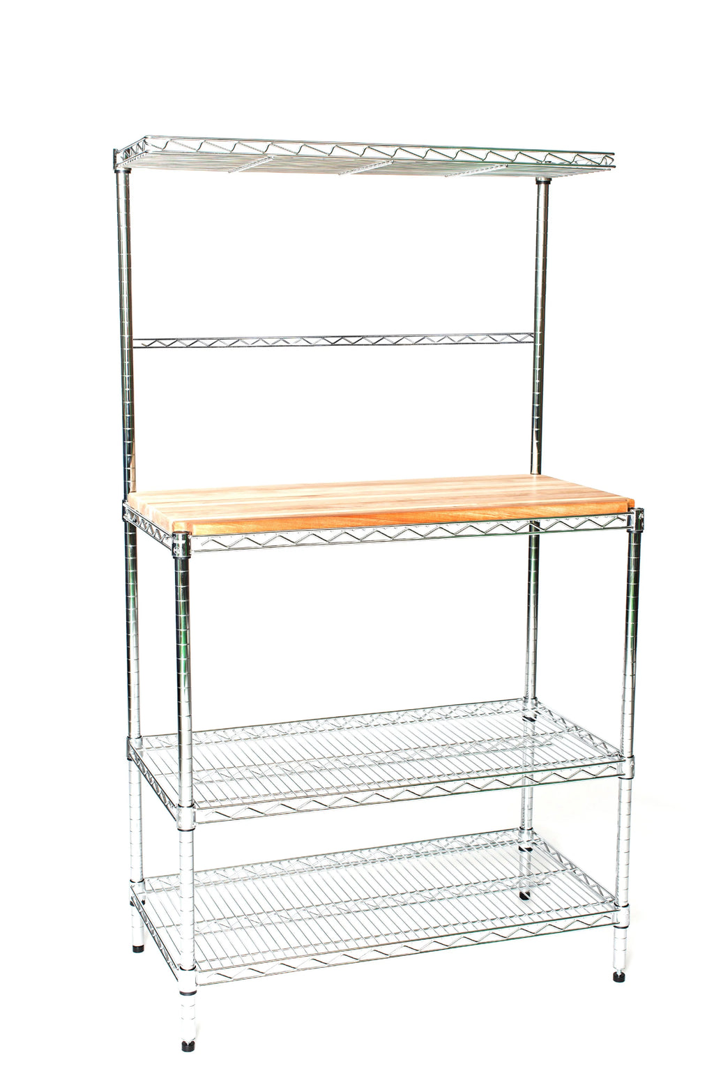Chrome Bakers Rack with Butcher Block D128629