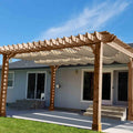 4'Wx16'L Light Grey Retractable Shade Sail Canopy D32560