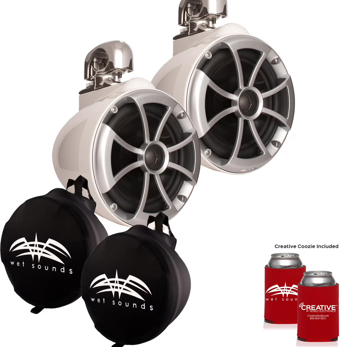 Swivel Clamp Wake Tower Speakers (pair) with Speaker Covers A30946