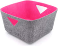 Turquoise Large Felt Storage Basket with Handles G120