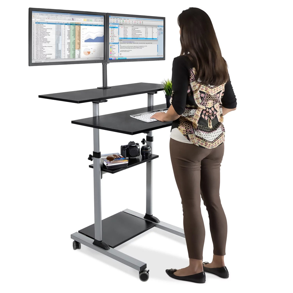 Height Adjustable Standing Desk with Dual Monitor Mount R162