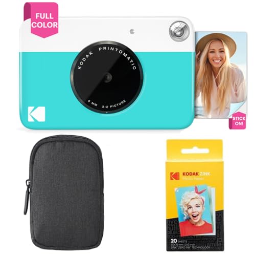 Full-Color Instant Print Camera Starter Bundle with Carrying Case and 20pk Photo Paper Y8176